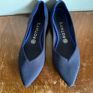 Rothy's Navy Blue Pointed Flats